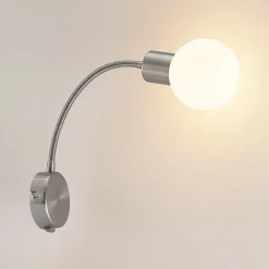 Lindby Lioma væglampe med fleksibel arm, nikkel