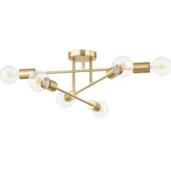 Lindby loftlampe Aloria, 6 lyskilder, guld, metal, E27