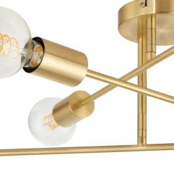 Lindby loftlampe Aloria, 6 lyskilder, guld, metal, E27
