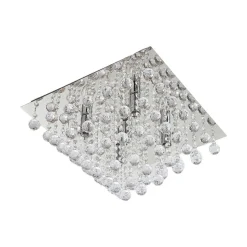 Lindby loftlampe Annica, kantet, krom, metal, 42 cm