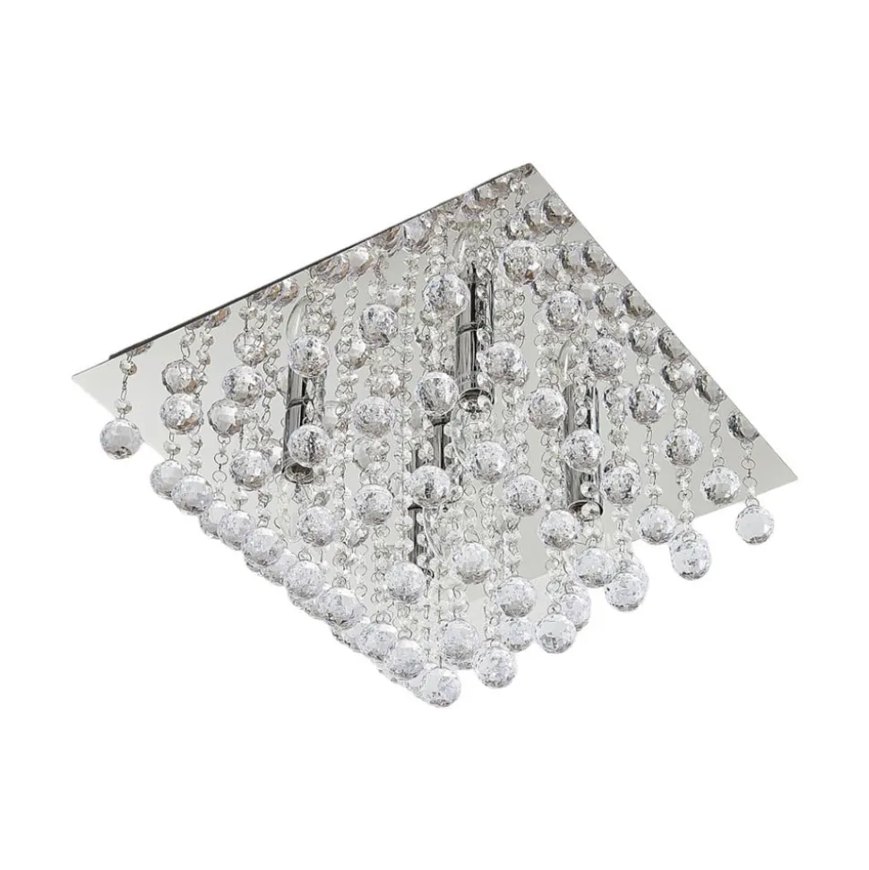 Lindby loftlampe Annica, kantet, krom, metal, 42 cm