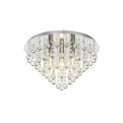 Lindby loftlampe Annica, rund, krom, metal, Ø 46cm