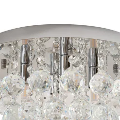 Lindby loftlampe Antonino, 4 lyskilder, krom, krystal, 35 cm