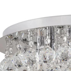 Lindby loftlampe Antonino, 8 lyskilder, krom, krystal, 55 cm
