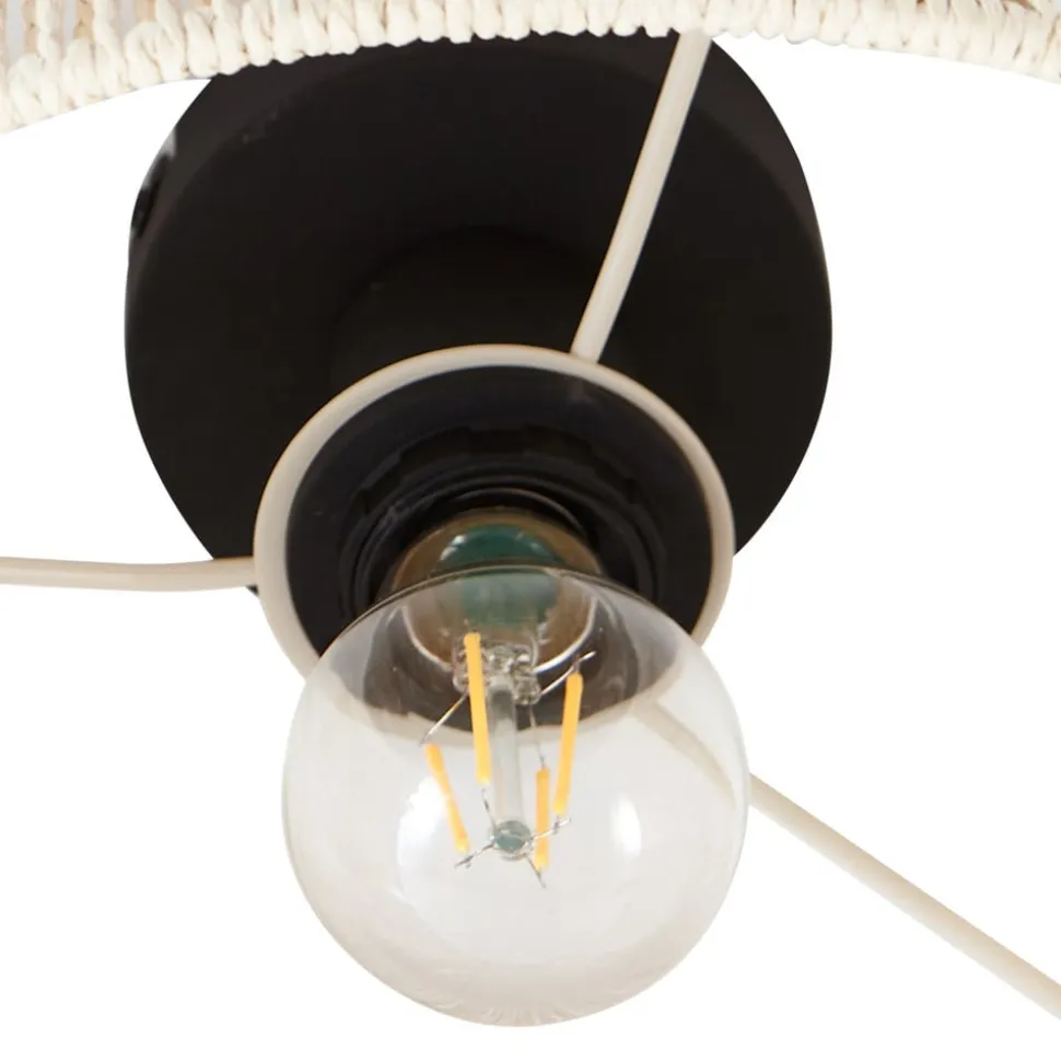 Lindby loftlampe Anuva, beige natur, papir, Ø 45 cm