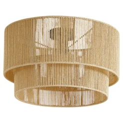 Lindby loftlampe Anuva, beige natur, papir, Ø 45 cm
