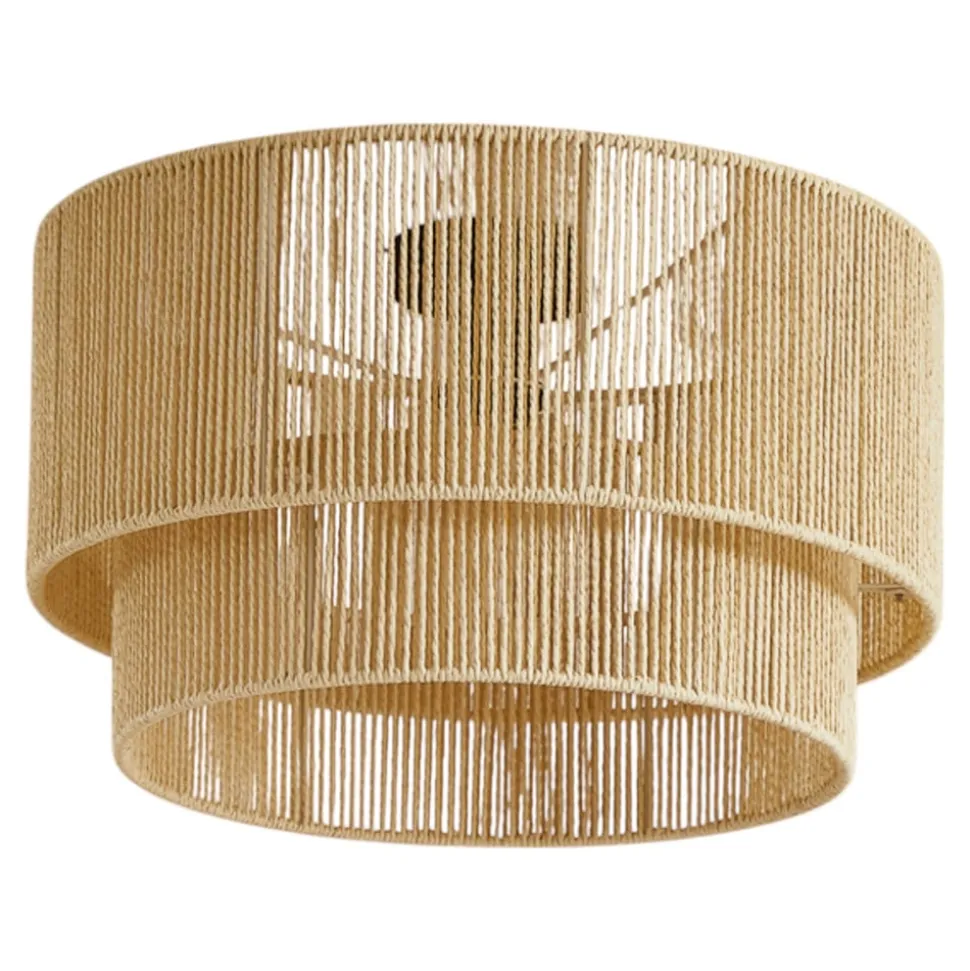 Lindby loftlampe Anuva, beige natur, papir, Ø 45 cm