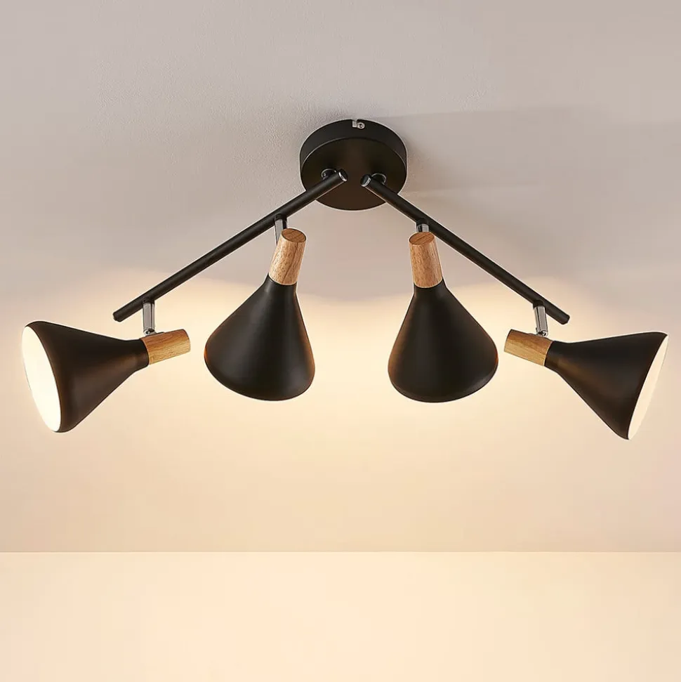 Lindby loftlampe Arina, 68 cm, sort, 4 lyskilder, E14