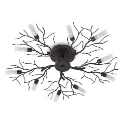 Lindby loftlampe Bigna, Ø 68 cm, 10 lyskilder, glas, metal