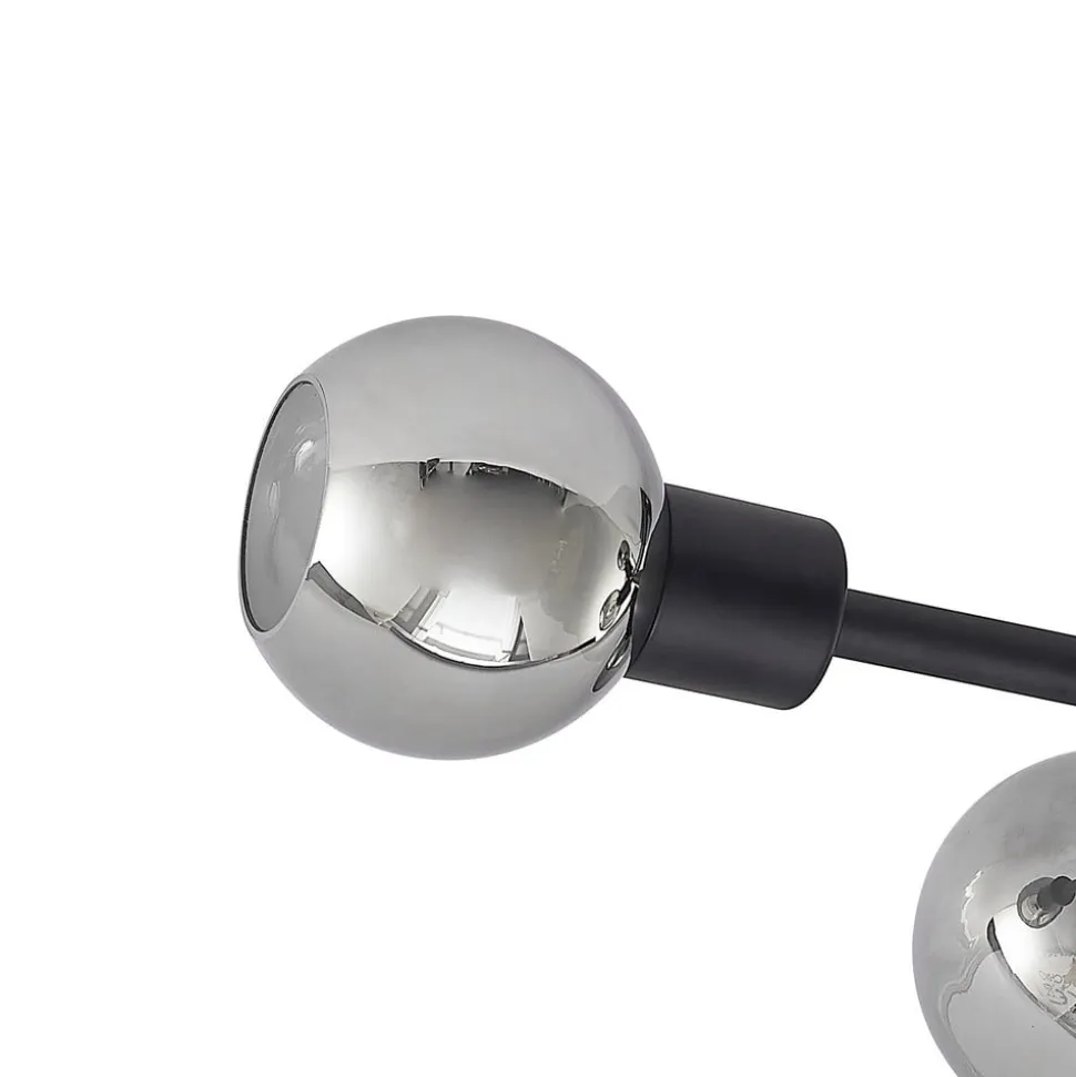 Lindby loftlampe Biscala, 5 lyskilder, sort/røget, E14