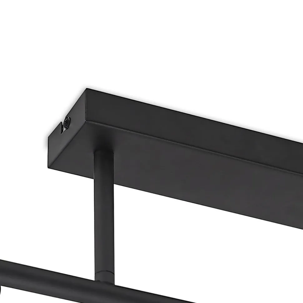 Lindby loftlampe Biscala, 5 lyskilder, sort/røget, E14