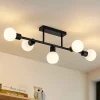 Lindby loftlampe Biscala, 5flg, sort/opal