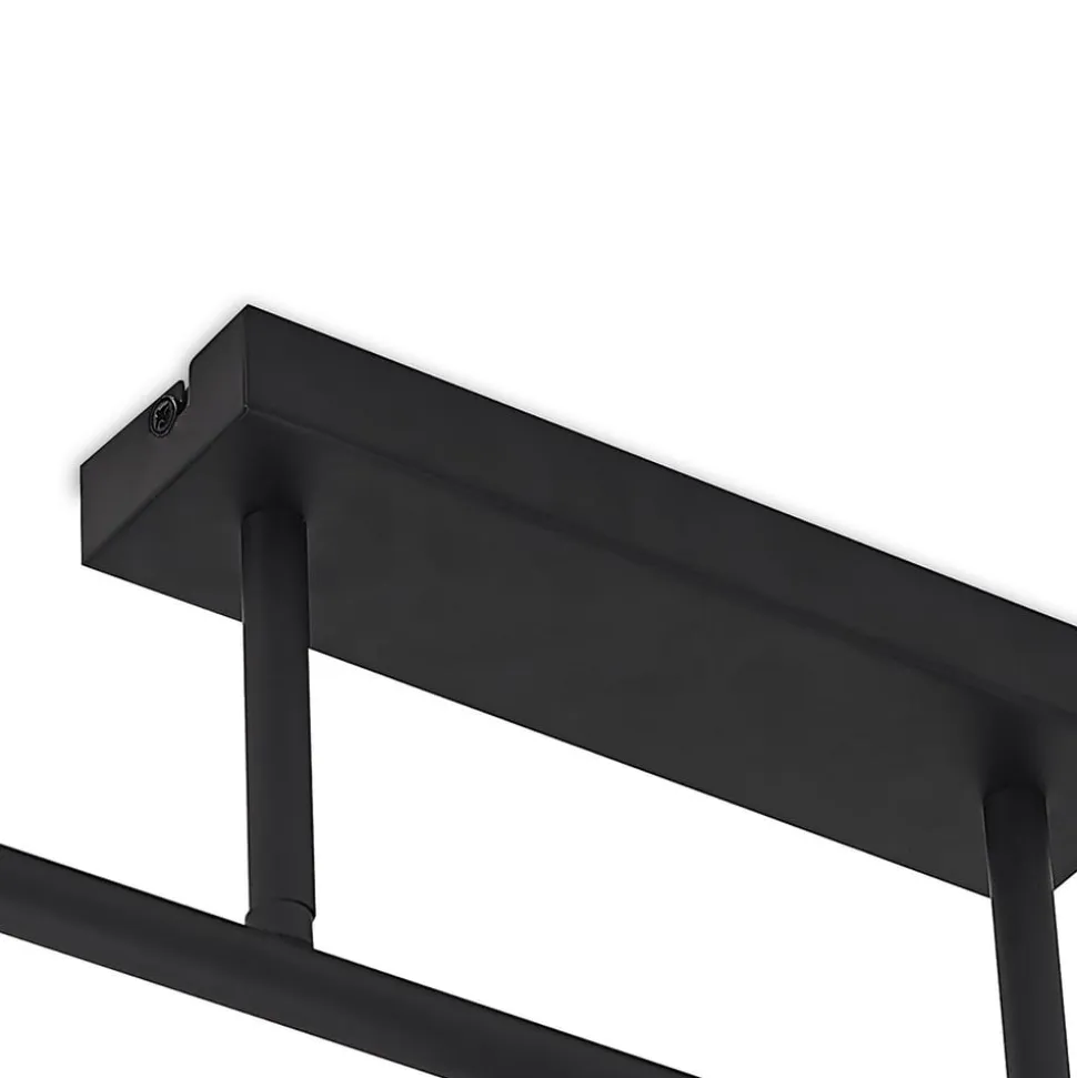 Lindby loftlampe Biscala, 5flg, sort/opal