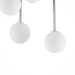 Lindby loftlampe Chrissy, Ø 27 cm, krom, 5 lyskilder, glas