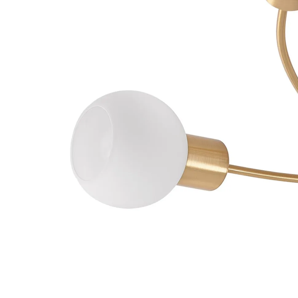 Lindby loftlampe Ciala, 7 lyskilder, messingfarvet, glas