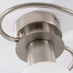 Lindby loftlampe Ciala, 3-lys, nikkelfarvet, glas