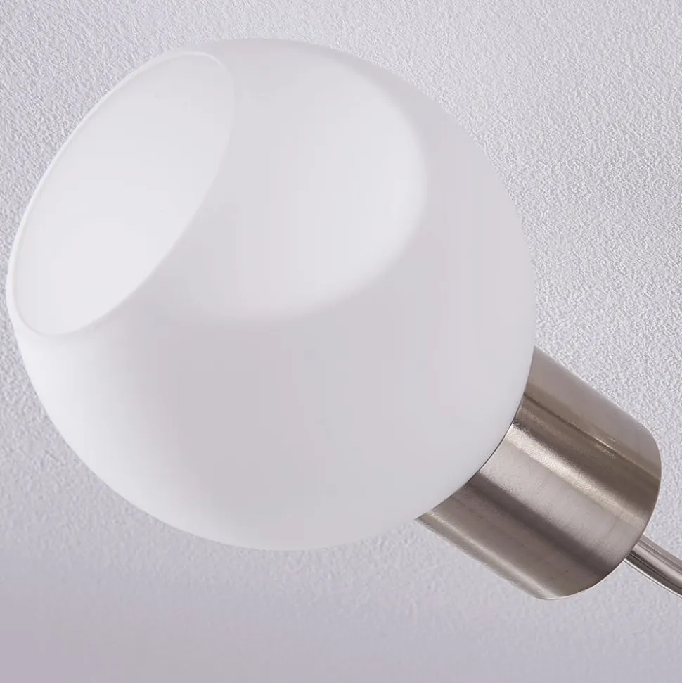 Lindby loftlampe Ciala, 3-lys, nikkelfarvet, glas