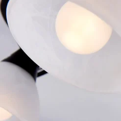 Lindby loftlampe Della, sort-guld, 110 cm, 5 lyskilder, E14
