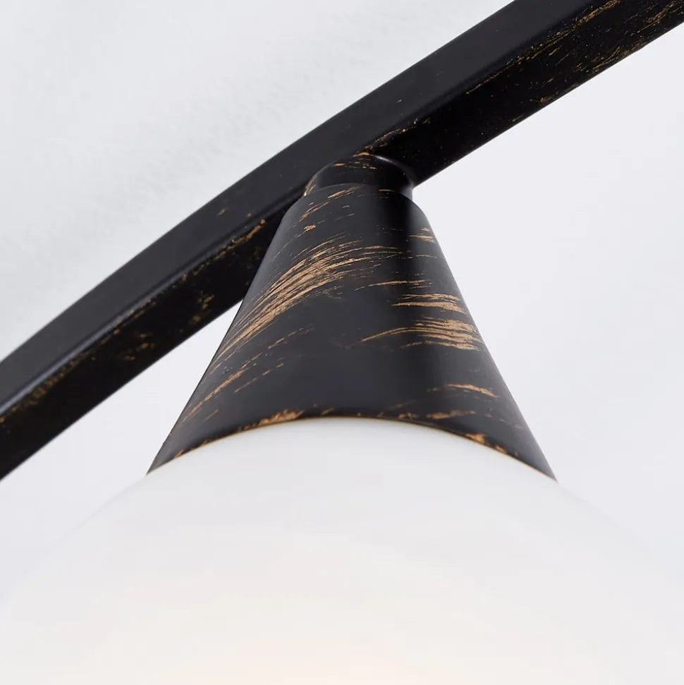 Lindby loftlampe Della, sort-guld, 110 cm, 5 lyskilder, E14