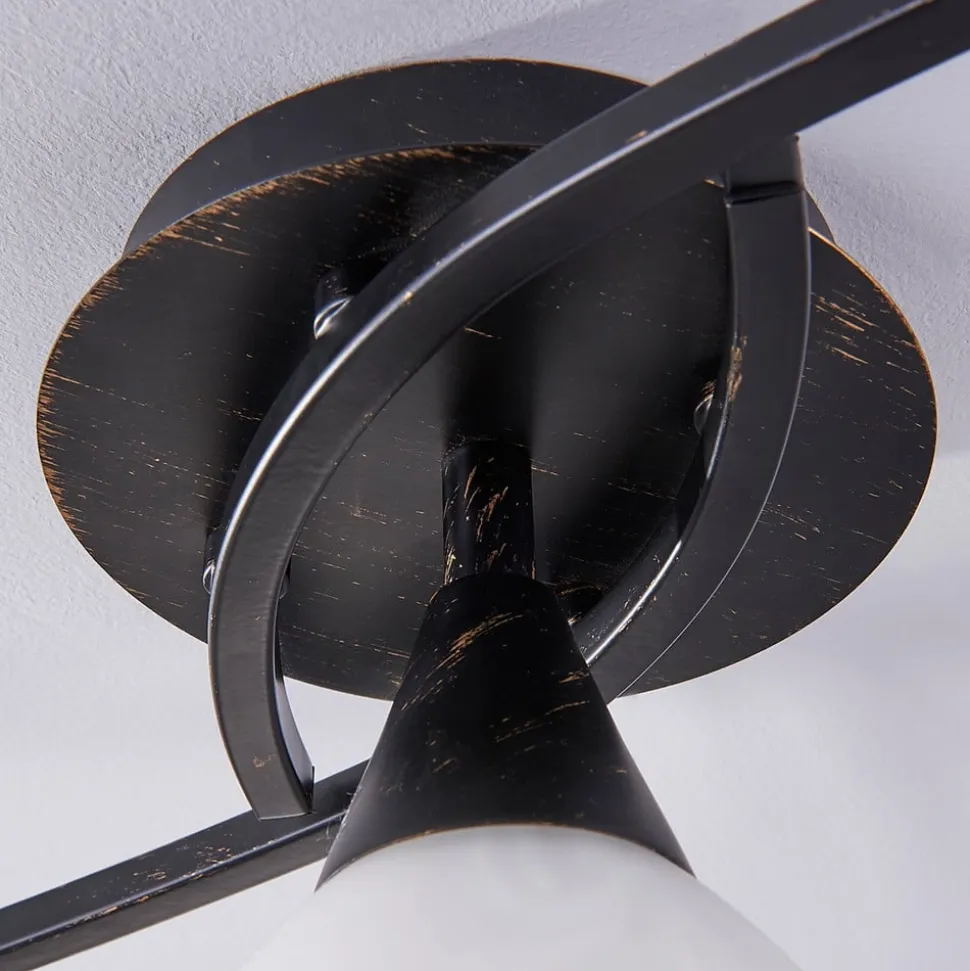 Lindby loftlampe Della, sort-guld, 110 cm, 5 lyskilder, E14