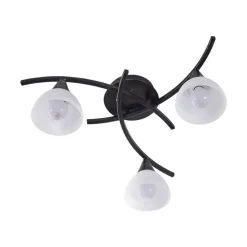 Lindby loftlampe Della, sort-guld, Ø 58 cm, 3 lyskilder, E14