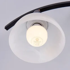 Lindby loftlampe Della, sort-guld, Ø 58 cm, 3 lyskilder, E14