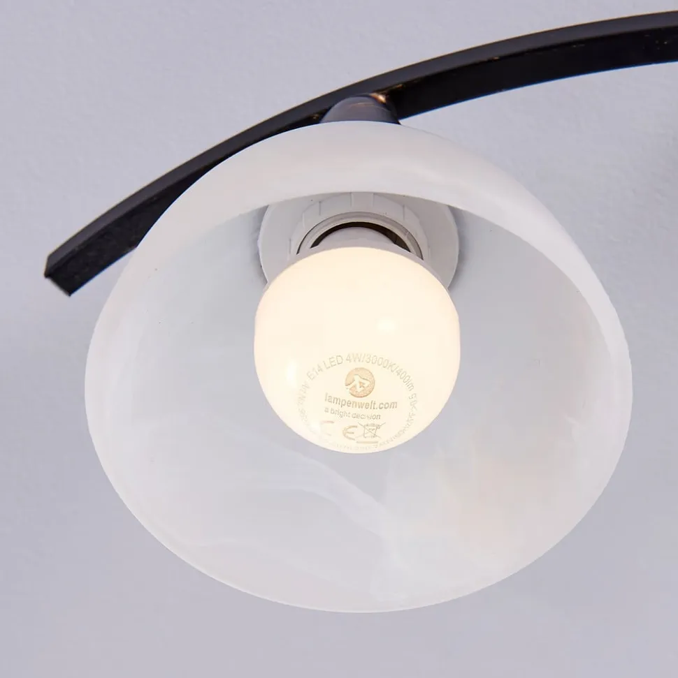 Lindby loftlampe Della, sort-guld, Ø 58 cm, 3 lyskilder, E14