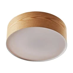 Lindby loftlampe Dominic, Ø 45 cm, 3 lyskilder, træ