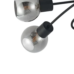 Lindby loftlampe Elaina, 66 cm, 5 lyskilder, sort/røget, E14
