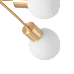 Lindby loftlampe Elaina, 54 cm, 3 lyskilder, messing, glas, E14