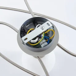 Lindby loftlampe Elaina, 65 cm, 5 lyskilder, nikkel, glas, E14