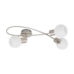 Lindby loftlampe Elaina, 50 cm, 3 lyskilder, nikkel, glas, E14