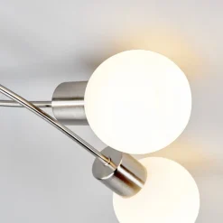Lindby loftlampe Elaina, 50 cm, 3 lyskilder, nikkel, glas, E14