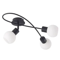 Lindby loftlampe Elaina, 54 cm, 3 lyskilder, sort/hvid, E14