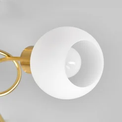 Lindby loftlampe Elaina, Ø52cm, 3 lyskilder, messing, glas, E14