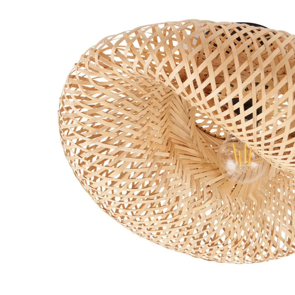 Lindby loftlampe Eleane, bambus, natur, Ø 50 cm