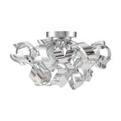 Lindby loftlampe Elviro, Ø 50 cm, kromfarvet, metal