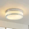 Lindby Loftlampe Flavi, Ø 28 cm, krom, glas, IP44, E27