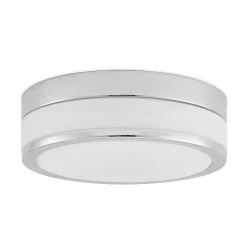 Lindby Loftlampe Flavi, Ø 28 cm, krom, glas, IP44, E27