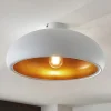 Lindby loftlampe Gerwina, hvid/guld, metal, 40 cm, E27