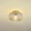 Lindby loftlampe Hildur, Ø 25 cm, ravfarvet, glas