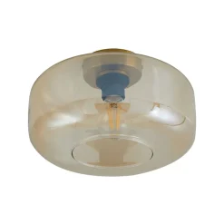 Lindby loftlampe Hildur, Ø 28,5 cm, ravfarvet, glas