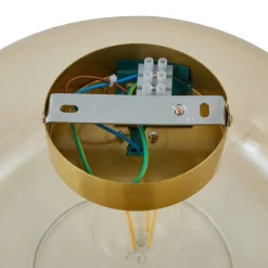 Lindby loftlampe Hildur, Ø 28,5 cm, ravfarvet, glas