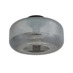 Lindby loftlampe Hildur, Ø 28,5 cm, røggrå, glas