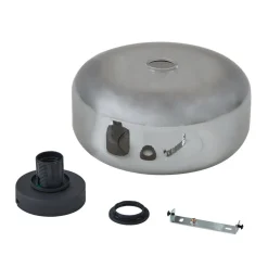 Lindby loftlampe Hildur, Ø 28,5 cm, røggrå, glas