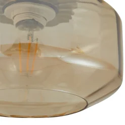 Lindby loftlampe Hildur, ravfarvet, glas, Ø 22 cm
