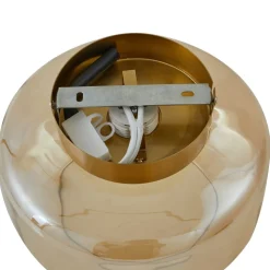 Lindby loftlampe Hildur, ravfarvet, glas, Ø 22 cm