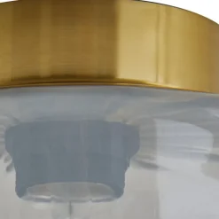 Lindby loftlampe Hildur, røggrå, glas, Ø 22 cm