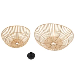 Lindby loftlampe Ilajus, Ø 62 cm, naturlig bambus