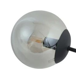 Lindby loftlampe Isamer, røggrå, Ø 80 cm, kugle